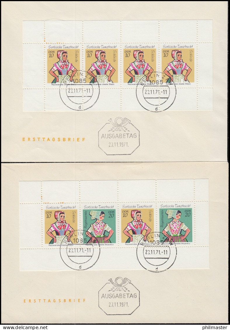 HBl. 12A Und HBl. 13C Trachten - Heftchenblätter Auf 2 Blanco-FDC BERLIN ZAW - Se-Tenant