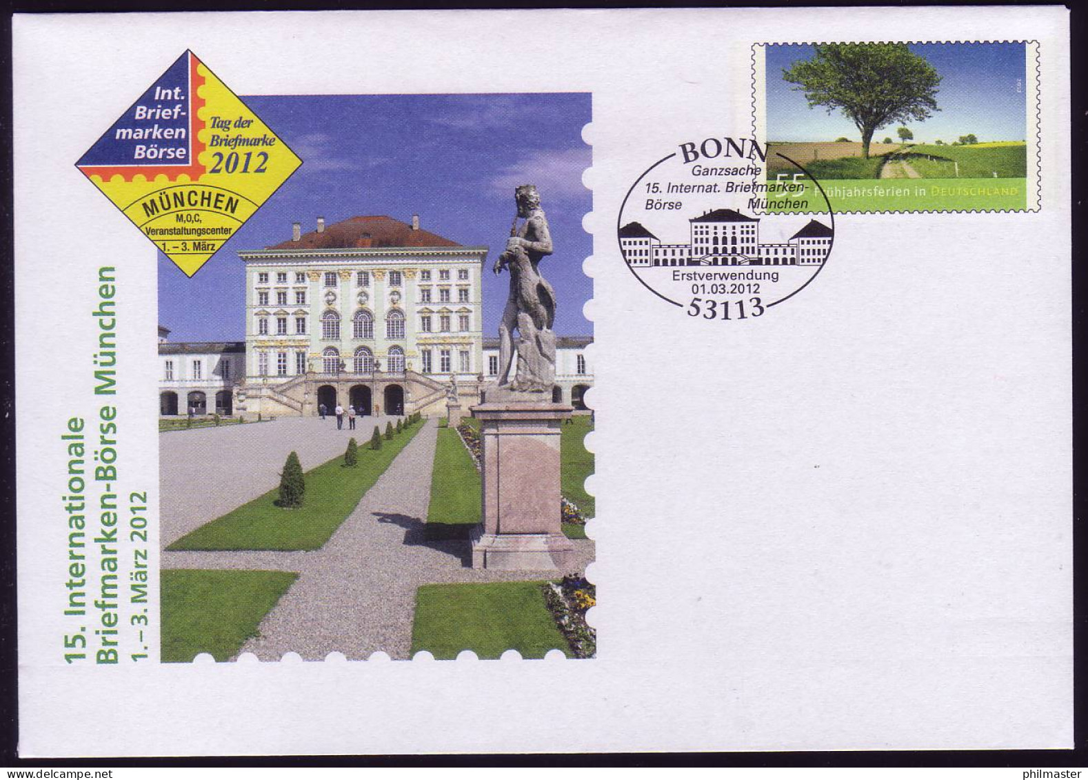 USo 263 Briefmarken-Börse München 2012, Erstverwendungsstempel Bonn - Briefomslagen - Ongebruikt