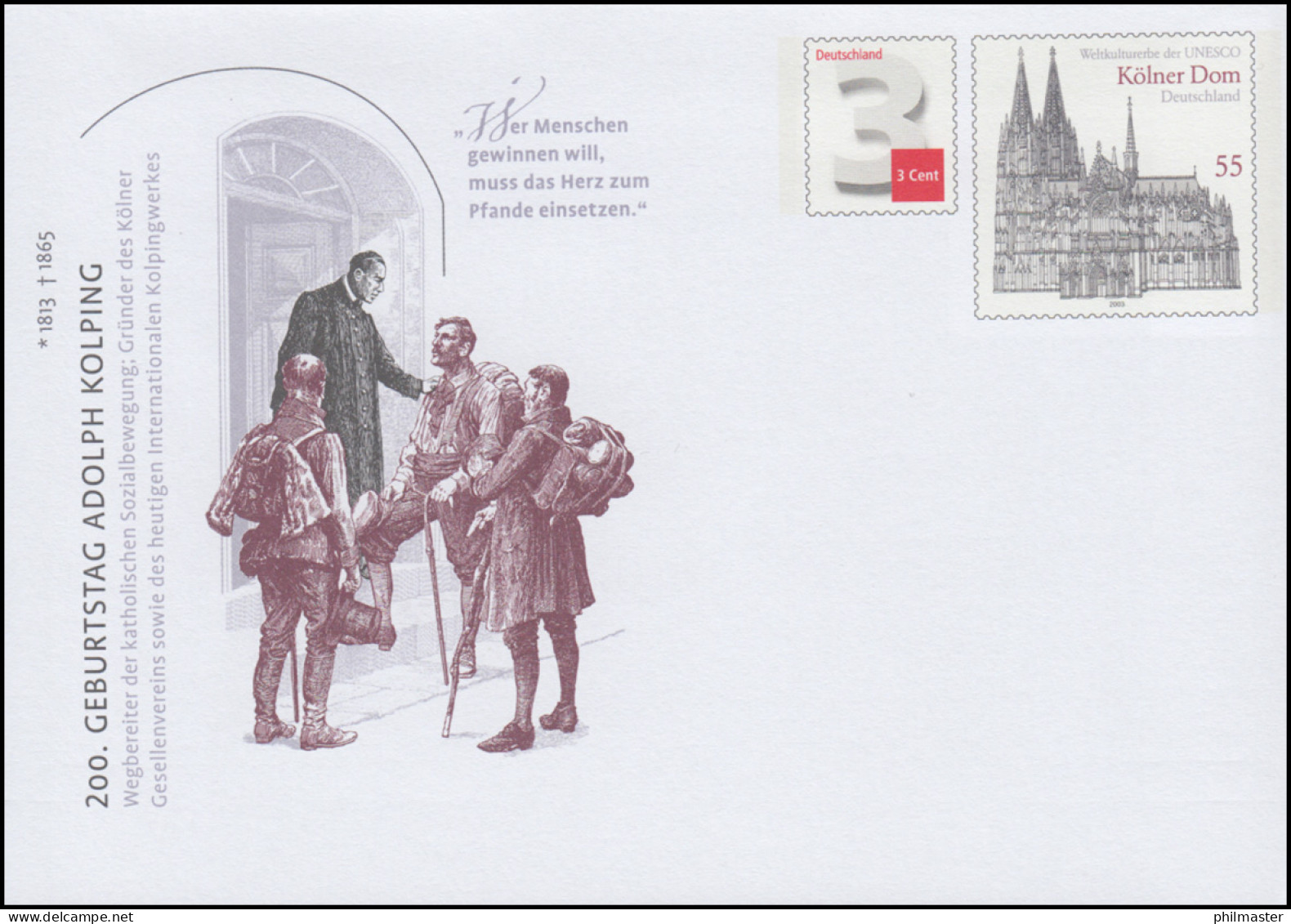 USo 312 Adolph Kolping Und Kölner Dom 1913, ** - Buste - Nuovi