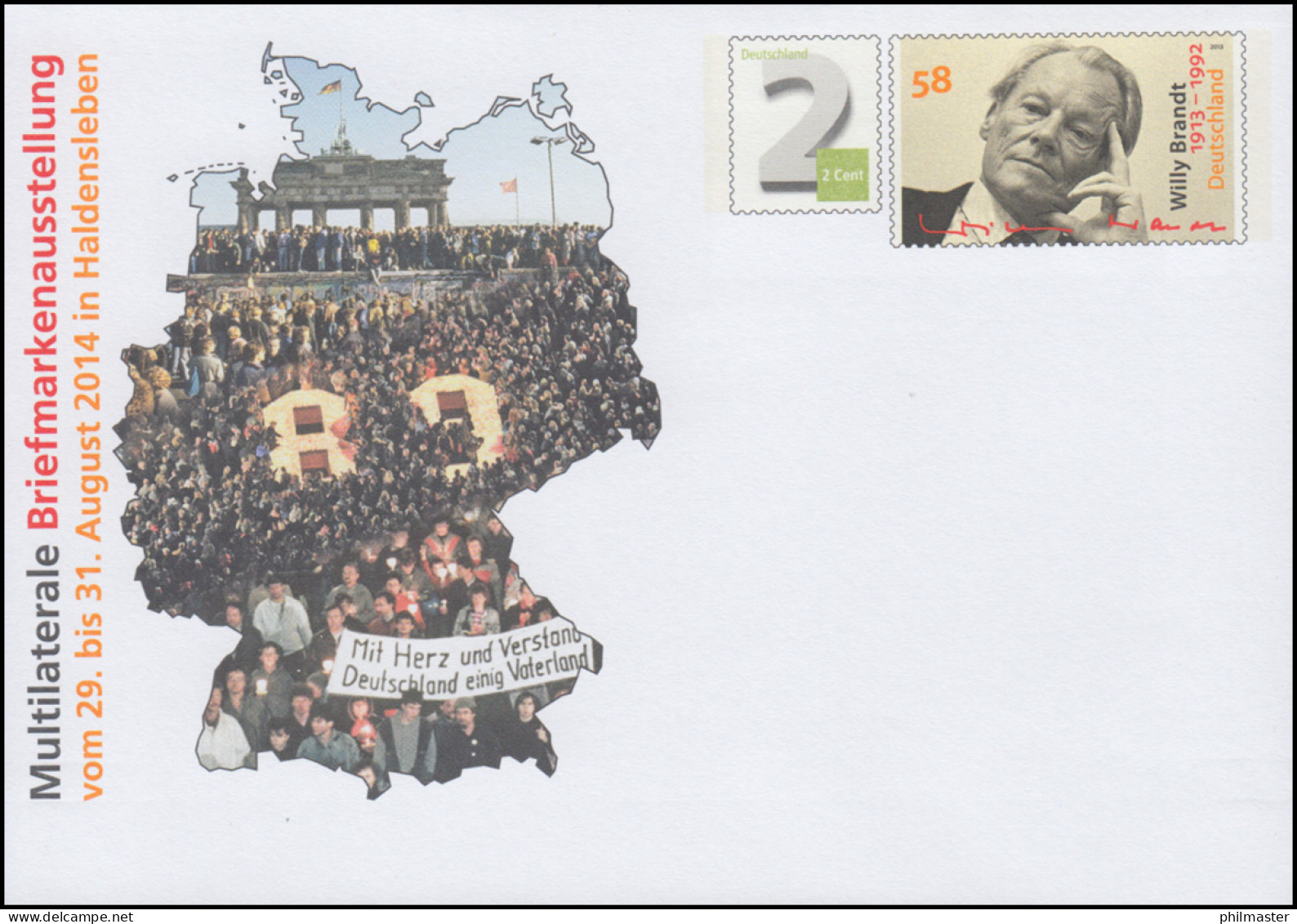 USo 334 Briefmarkenausstellung Haldensleben 2014, ** - Briefomslagen - Ongebruikt