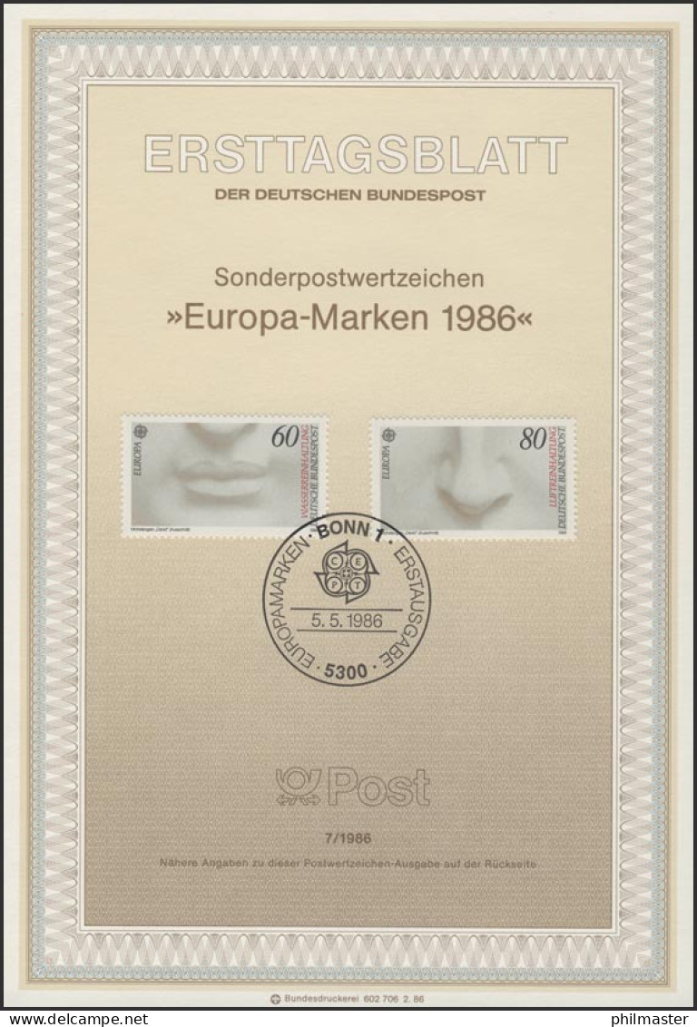 ETB 07/1986 Europa: Natur- Und Umweltschutz - Mund Und Nase - 1981-1990