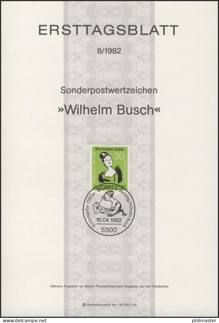 ETB 08/1982 Wilhelm Busch, Schriftsteller - 1981-1990