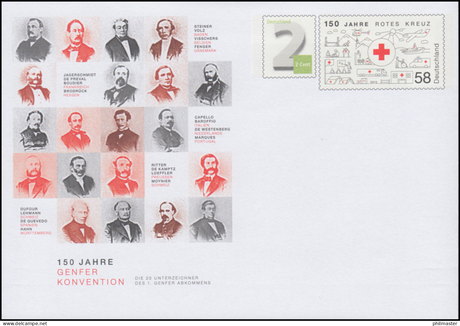USo 332 150 Jahre Genfer Konvension - Rotes Kreuz 2014, ** - Briefomslagen - Ongebruikt