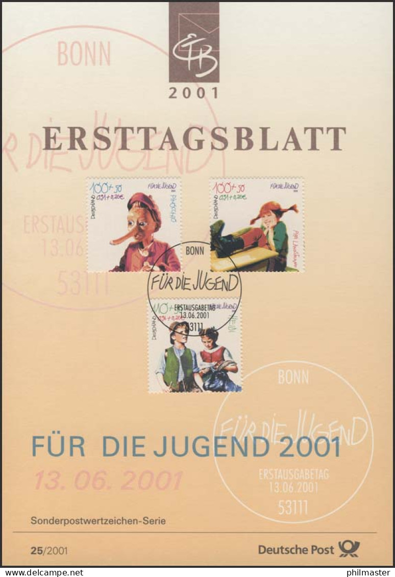 ETB 25/2001 Jugend: Kinderbücher Heidi, Pipi Langstrumpf, Pinocchio - 2001-2010