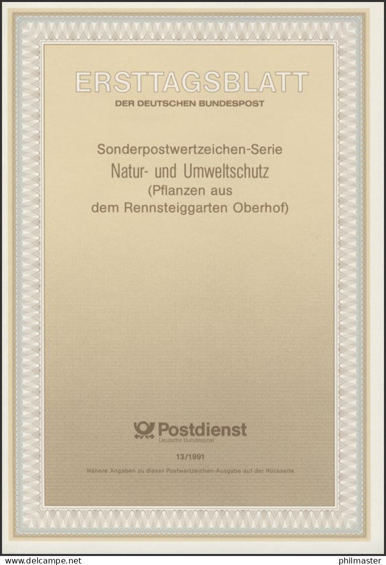 ETB 13/1991 Natur- Und Umweltschutz, Pflanzen, Rennsteiggarten - 1991-2000