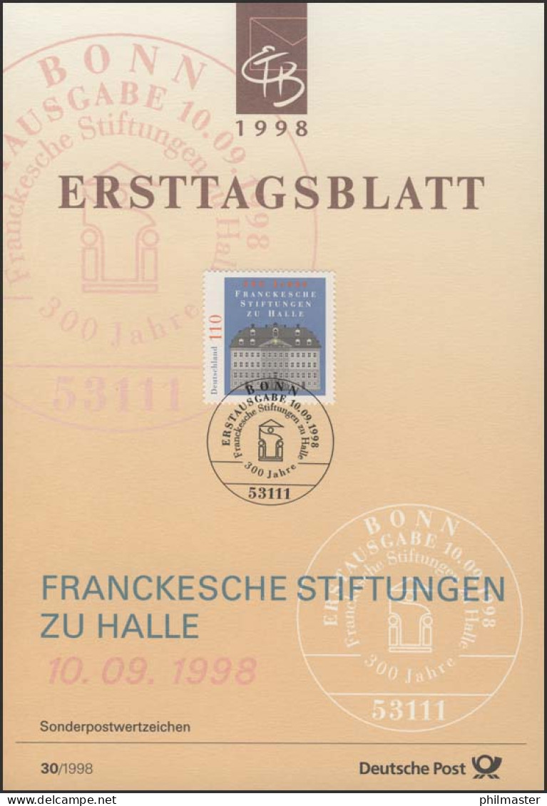 ETB 30/1998 Franckesche Stiftungen, Halle - 1991-2000