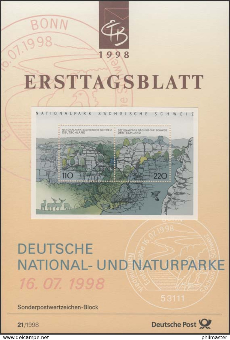 ETB 21/1998 Block: Nationalpark Sächsische Schweiz - 1991-2000