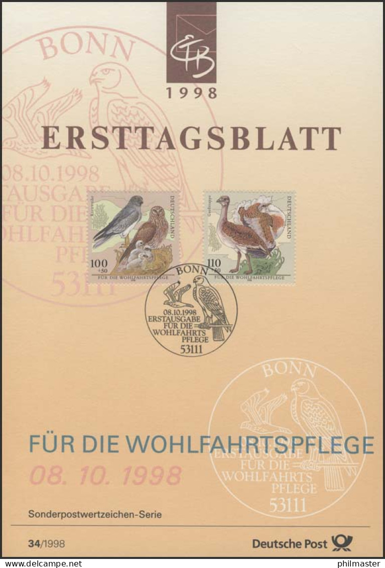 ETB 34+34a/1998 Wofa: Bedrohte Vogelarten - 1991-2000