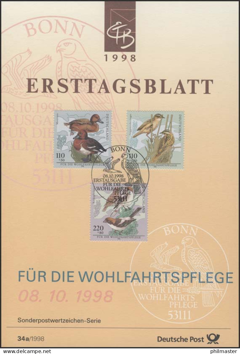 ETB 34+34a/1998 Wofa: Bedrohte Vogelarten - 1991-2000