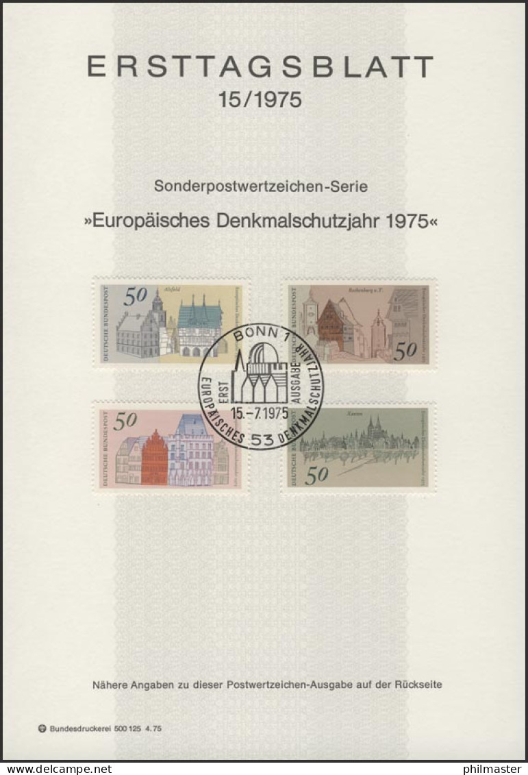 ETB 15/1975 Europäisches Denkmalschutzjahr - 1974-1980