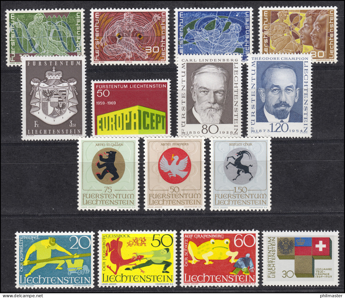 506-520 Liechtenstein Jahrgang 1969 Komplett, Postfrisch - Neufs