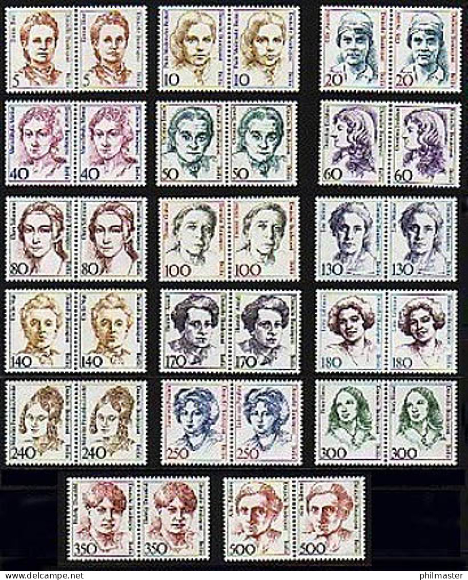 770ff Frauen 17 Werte, Waagerechte Paare, Satz ** - Unused Stamps