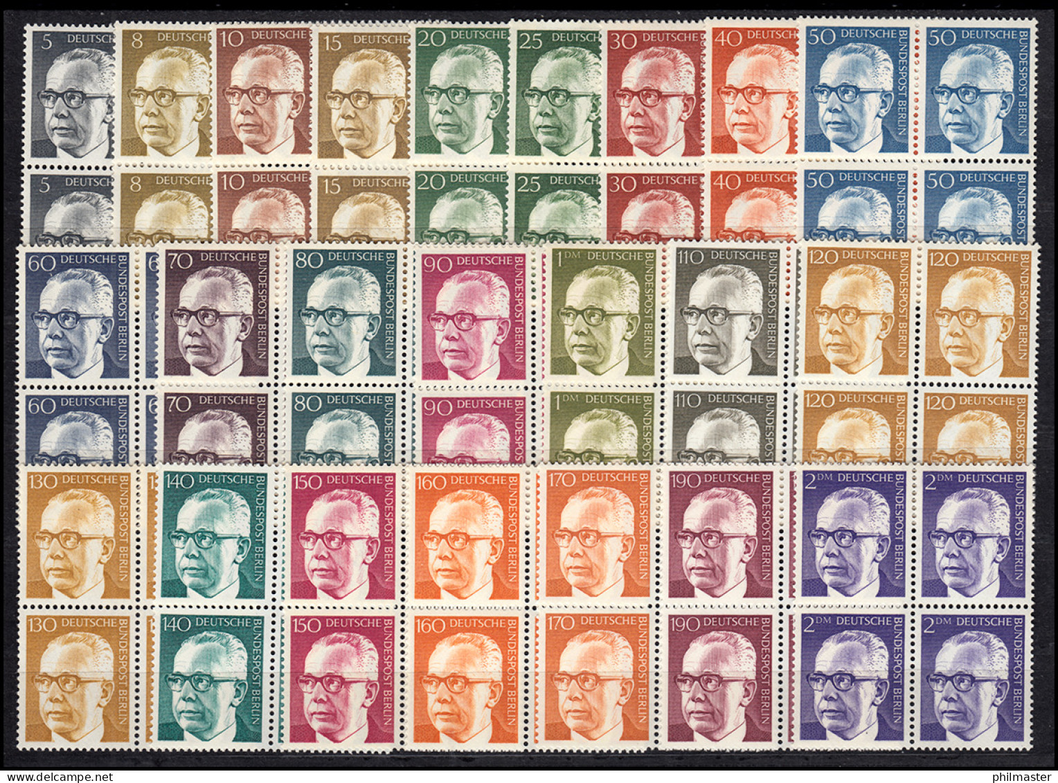 359ff Heinemann 23 Werte, Viererblock-Satz ** - Unused Stamps