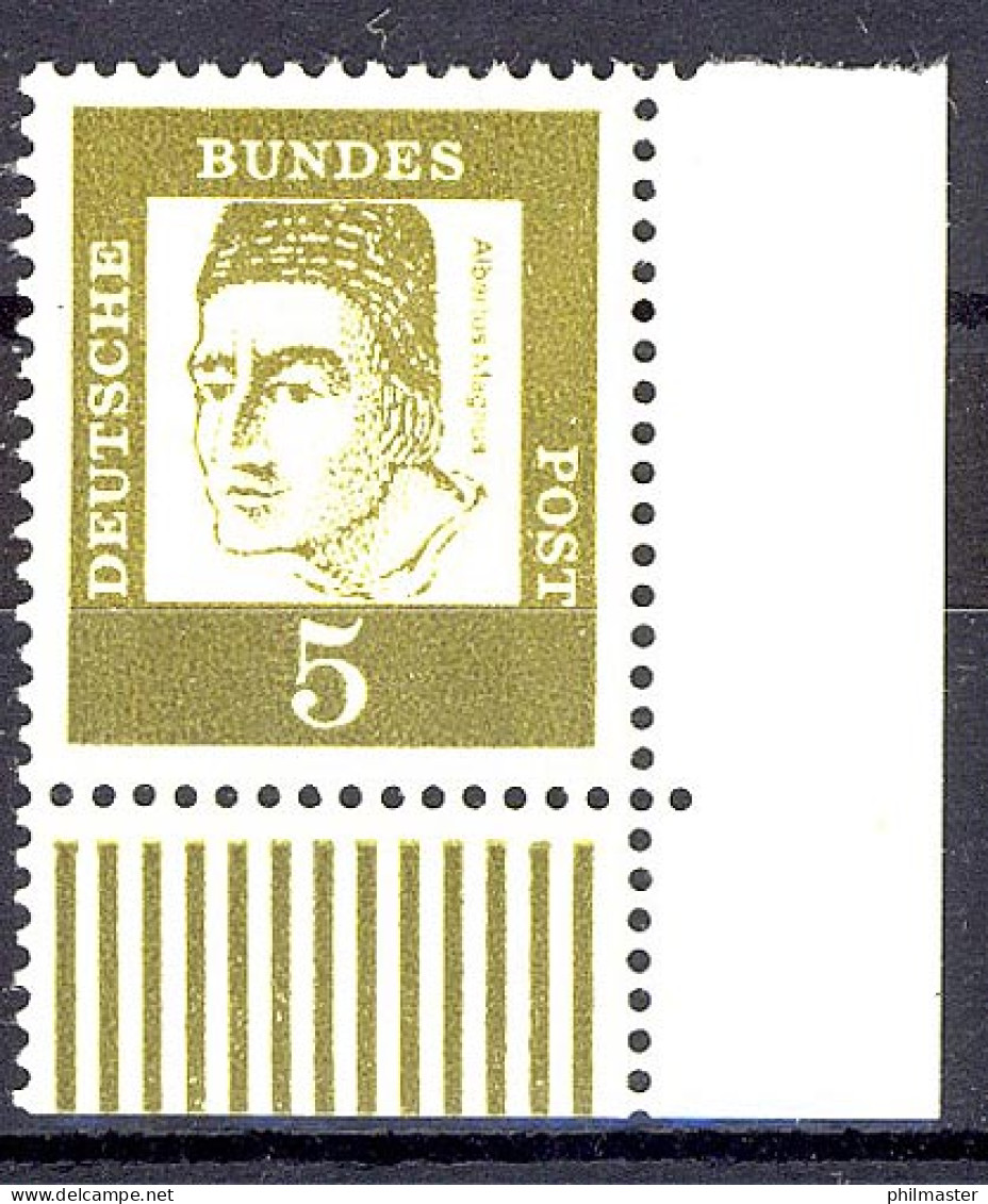 347yII Bed. Deutsche 5 Pf Dicke Walzenstriche Ecke Ur ** Postfrisch - Unused Stamps