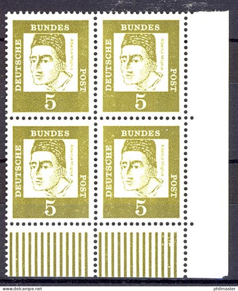 347x Bed. Deutsche 5 Pf Eck-Vbl. Ur ** Postfrisch - Unused Stamps