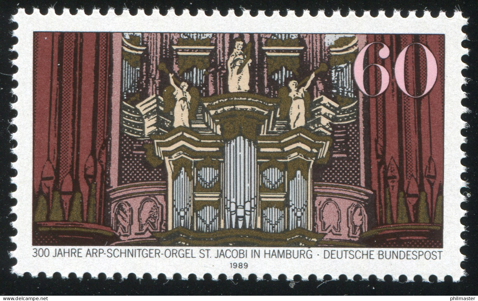 1441 Orgel Mit PLF Punkt über Dem G, Aber Ohne PLF III, Feld 2 ** - Abarten Und Kuriositäten