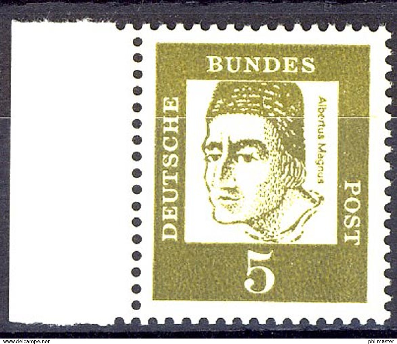 347y Bed. Deutsche 5 Pf Seitenrand Li. ** Postfrisch - Unused Stamps