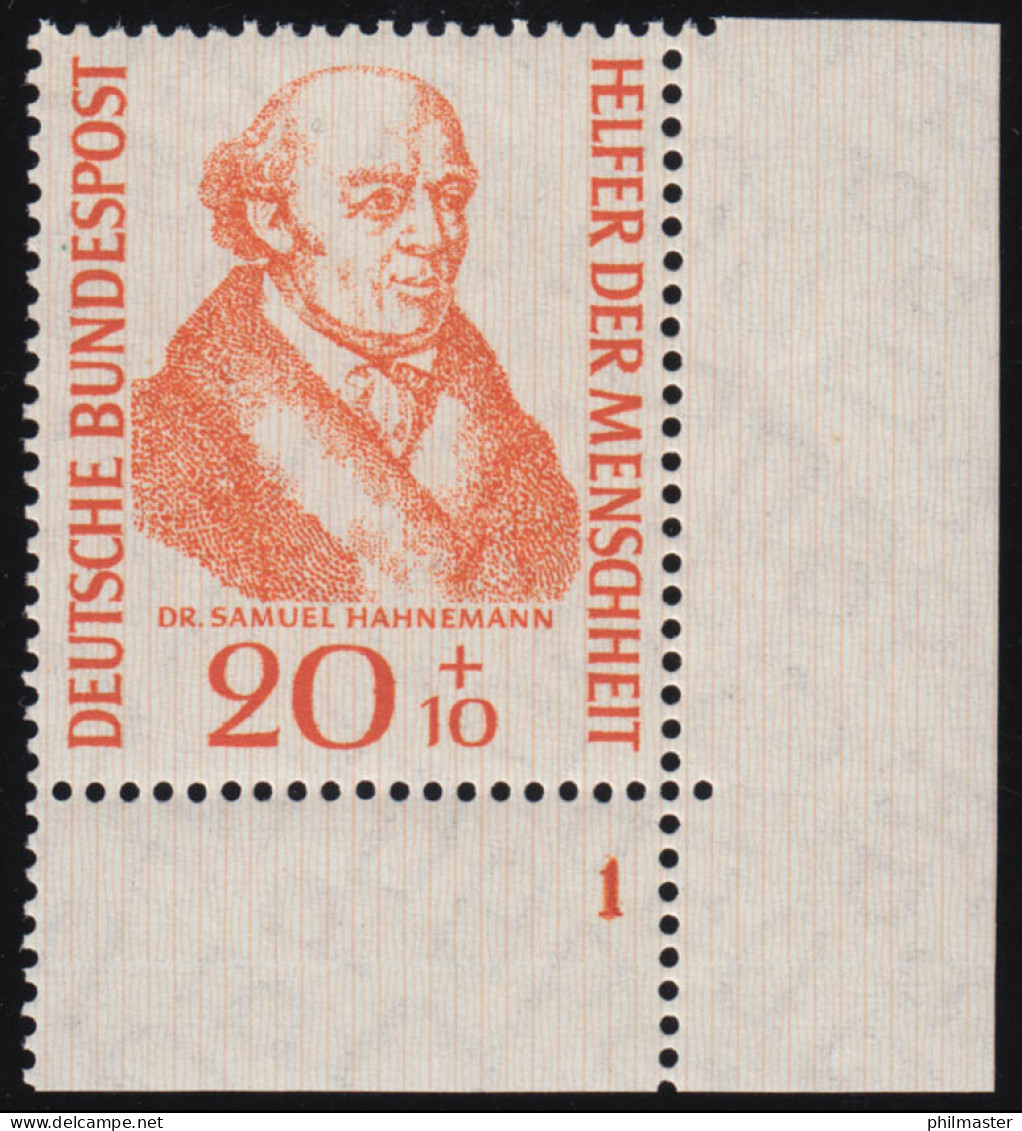 224 Helfer Der Menschheit 20+10 Pf Hahnemann ** FN1 - Unused Stamps