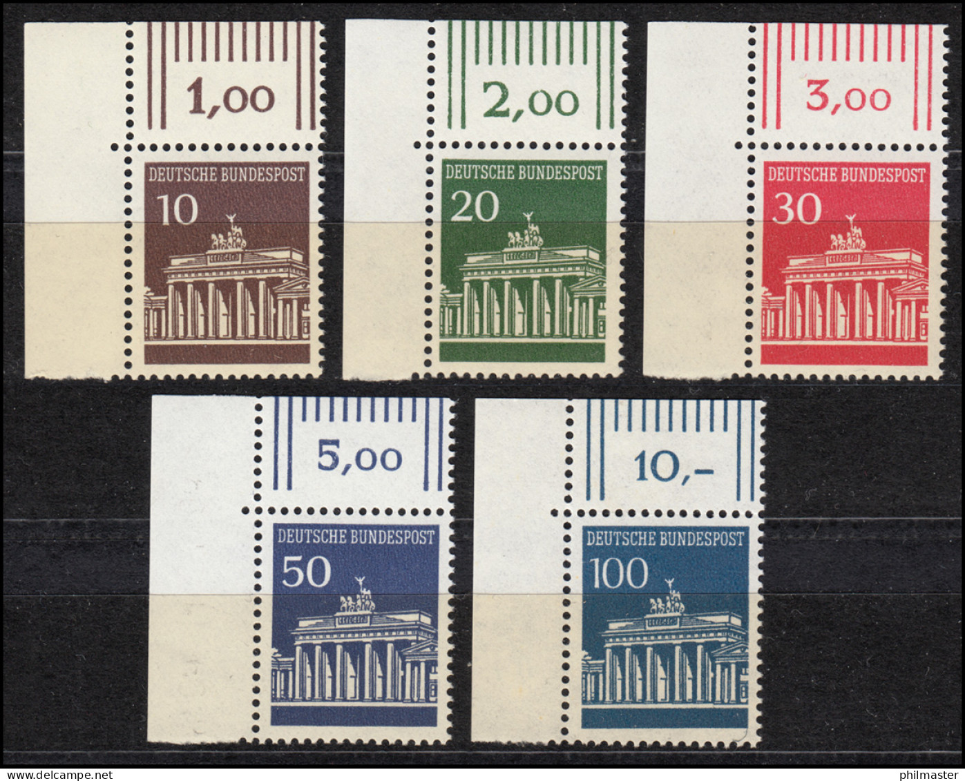 506-510 Brandenburger Tor, Ecke O.l. Satz ** - Unused Stamps