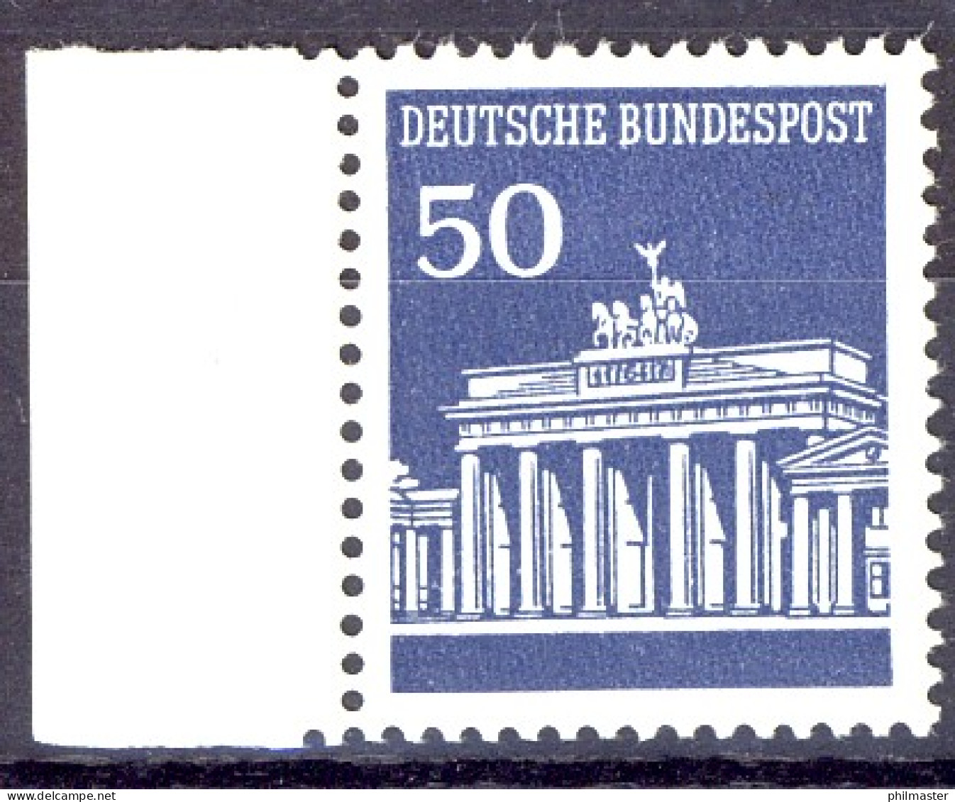 509 Brandenb. Tor 50 Pf Seitenrand Li. ** Postfrisch - Ungebraucht