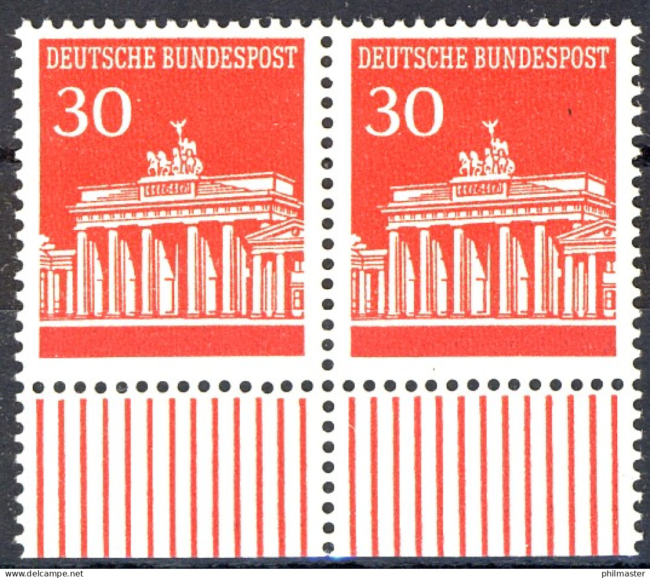 508 Brandenb. Tor 30 Pf Paar UR ** Postfrisch - Unused Stamps