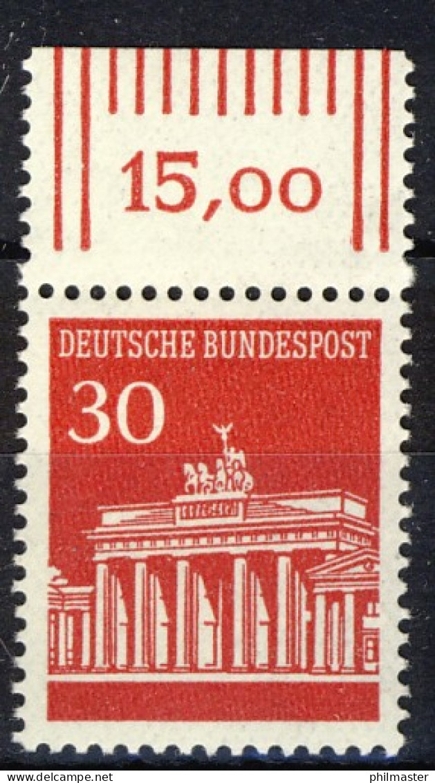 508 Brandenb. Tor 30 Pf Oberrand ** Postfrisch - Nuevos