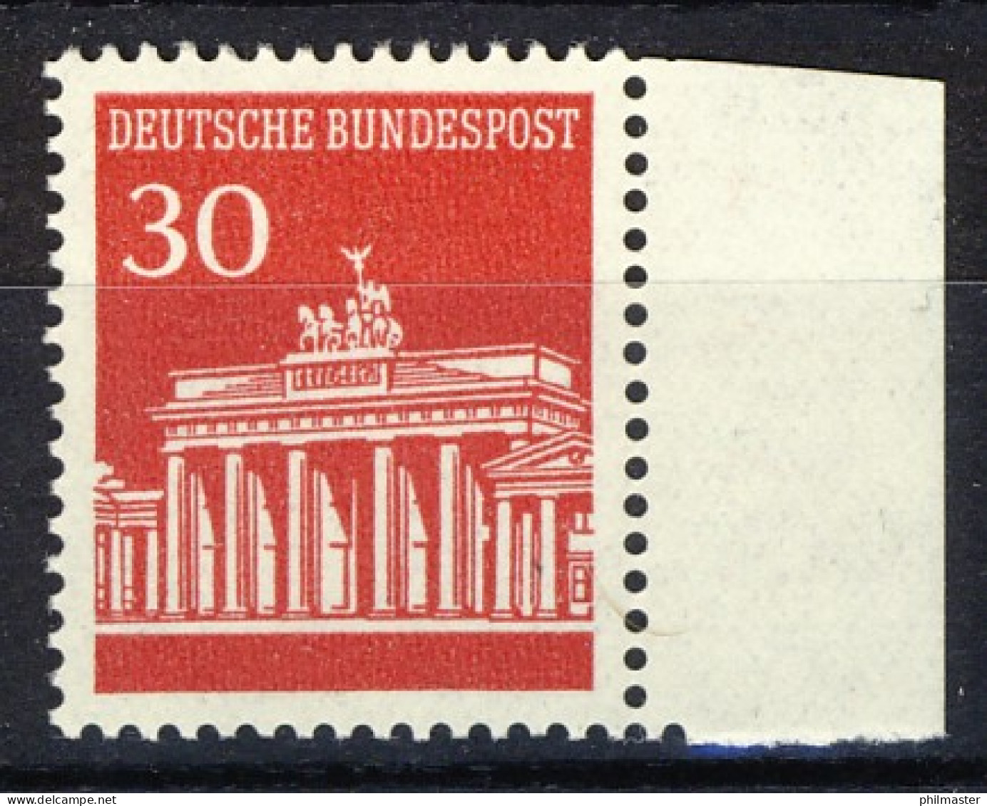 508 Brandenb. Tor 30 Pf Seitenrand Re. ** Postfrisch - Unused Stamps