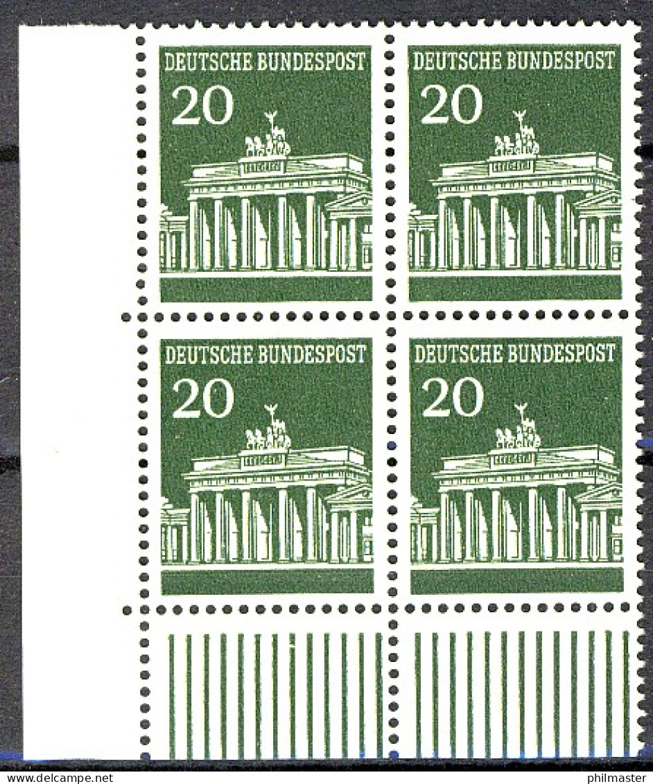507 Brandenb. Tor 20 Pf Eck-Vbl. Ul ** Postfrisch - Unused Stamps
