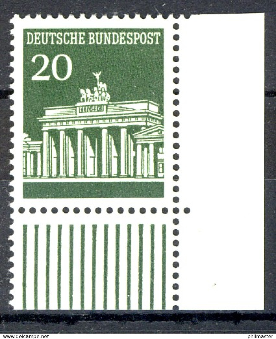 507 Brandenb. Tor 20 Pf Ecke Ur ** Postfrisch - Unused Stamps