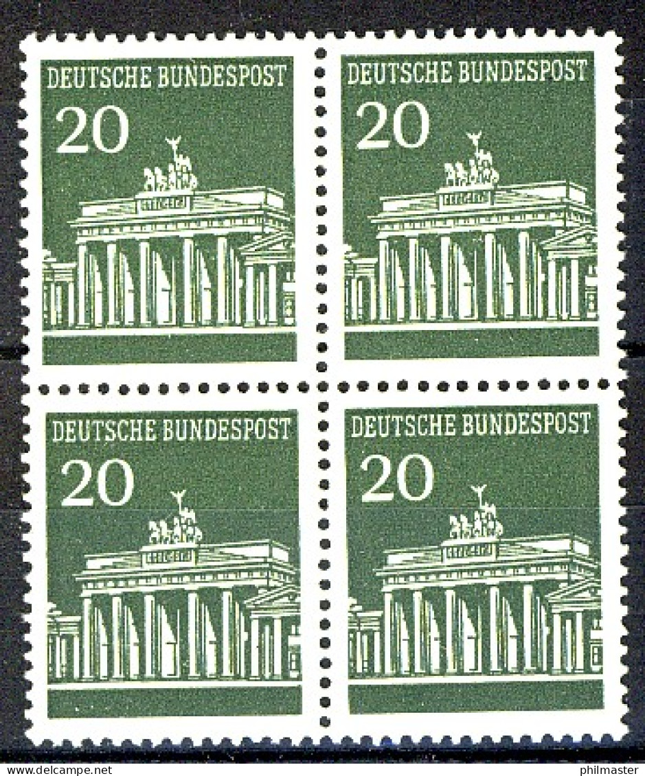 507 Brandenb. Tor 20 Pf Viererblock ** Postfrisch - Nuovi