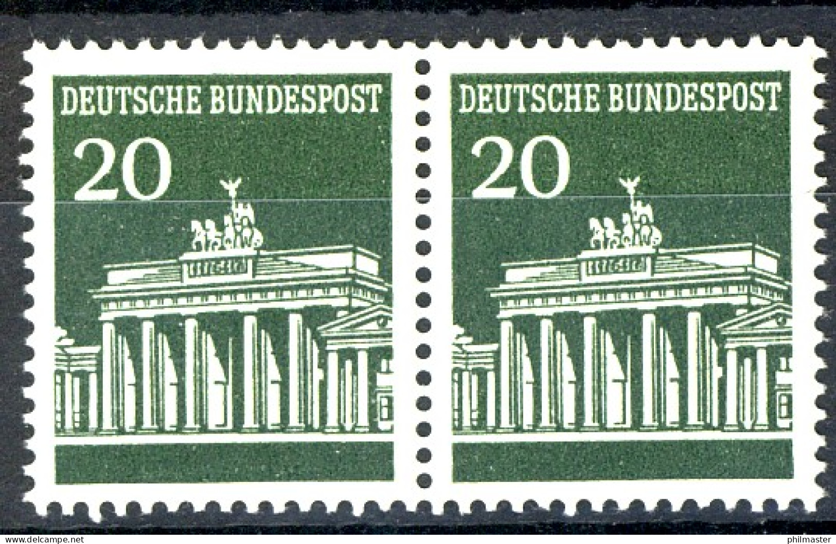 507 Brandenb. Tor 20 Pf Waag. Paar ** Postfrisch - Unused Stamps