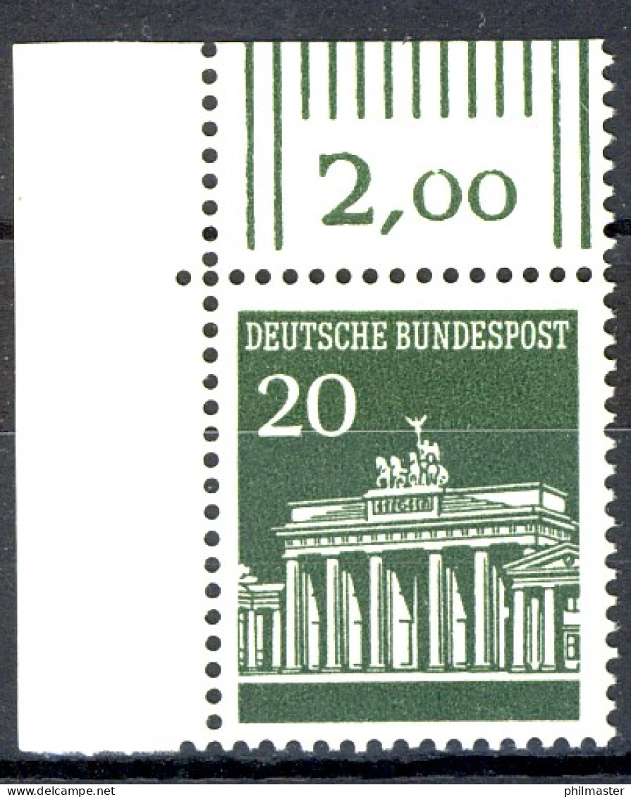 507 Brandenb. Tor 20 Pf Ecke Ol ** Postfrisch - Unused Stamps