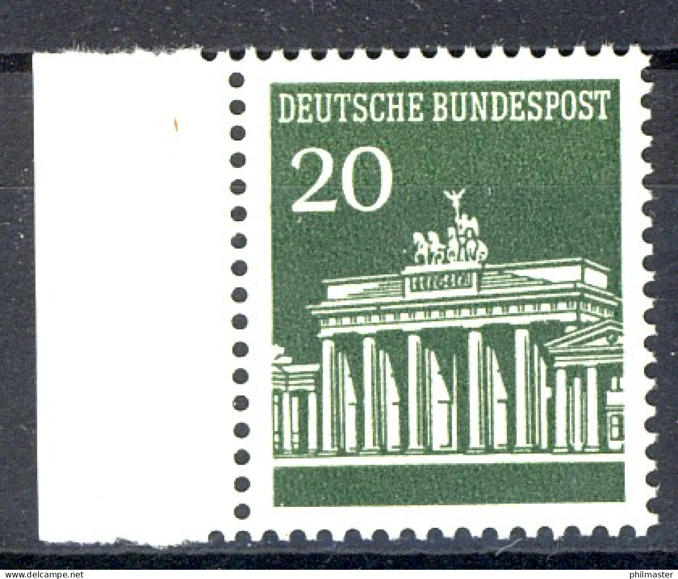 507 Brandenb. Tor 20 Pf Seitenrand Li. ** Postfrisch - Neufs