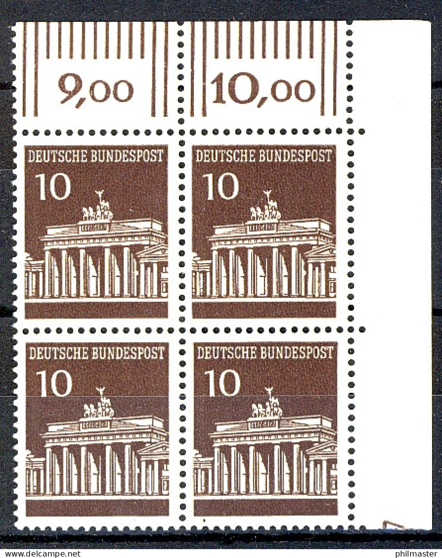 506 Brandenb. Tor 10 Pf Eck-Vbl. Or ** Postfrisch - Unused Stamps