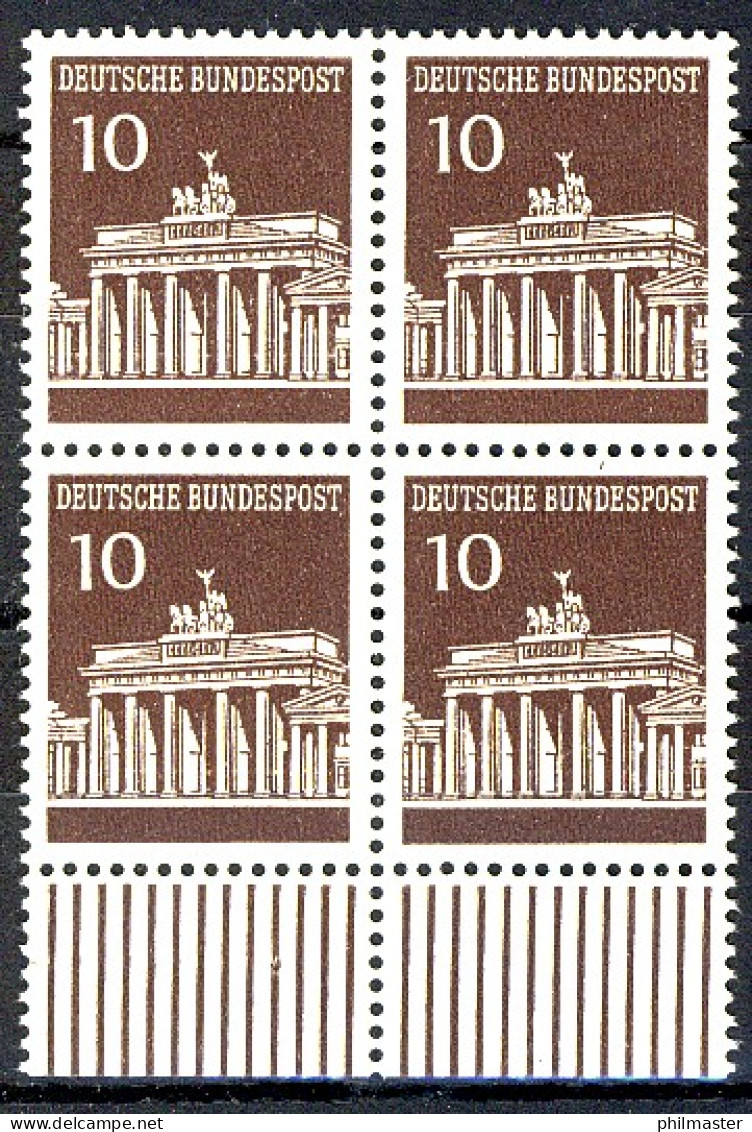 506 Brandenb. Tor 10 Pf UR-Viererbl. ** Postfrisch - Nuovi