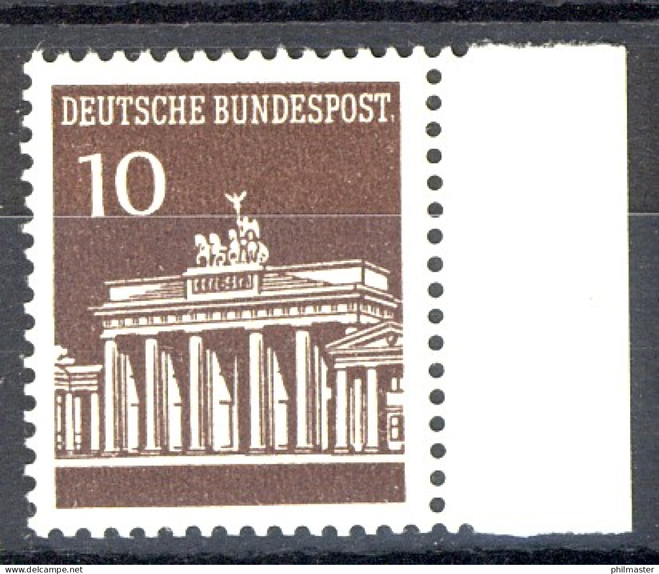 506 Brandenb. Tor 10 Pf Seitenrand Re. ** Postfrisch - Nuevos