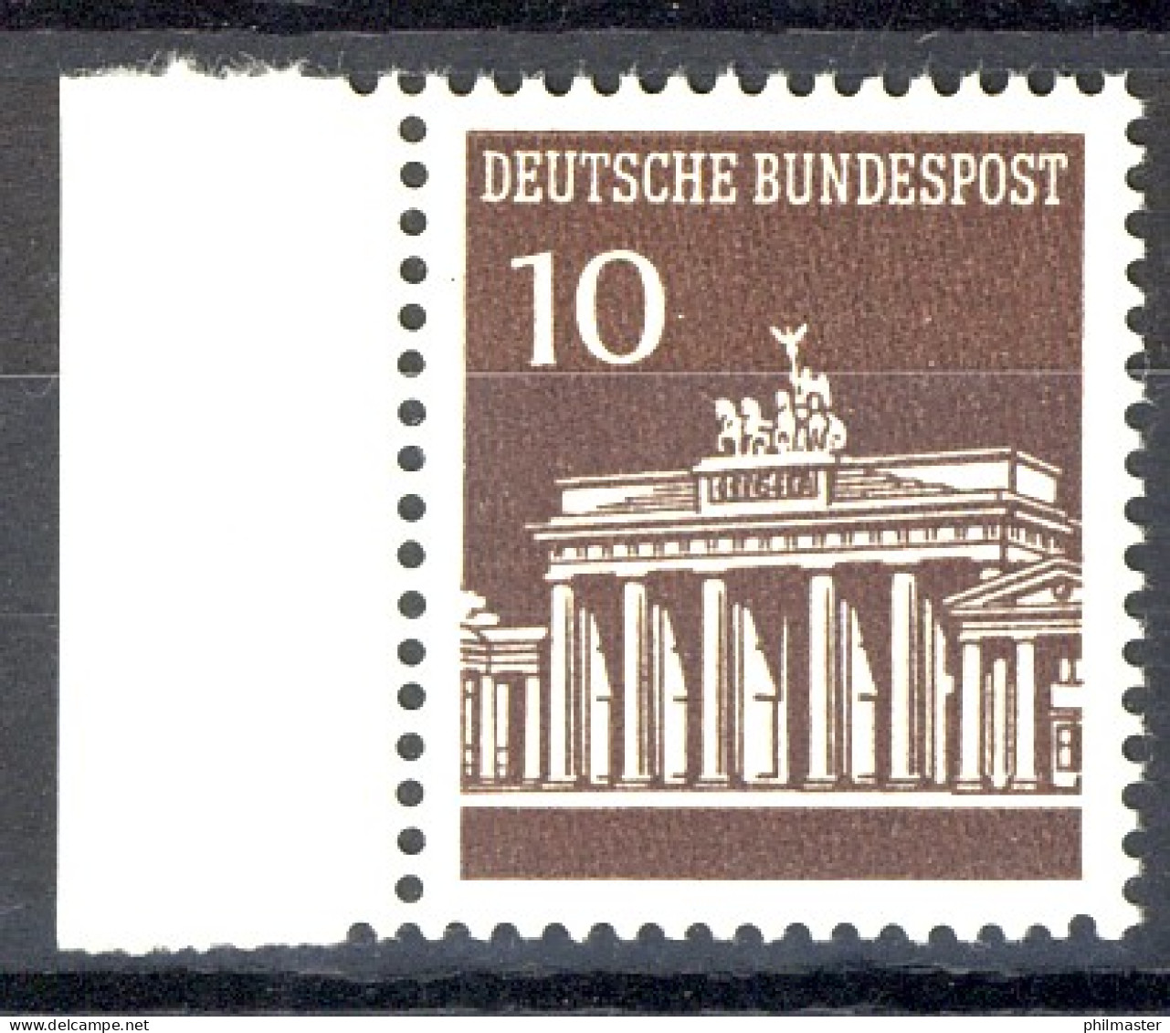 506 Brandenb. Tor 10 Pf Seitenrand Li. ** Postfrisch - Nuovi