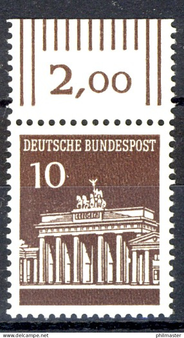 506 Brandenb. Tor 10 Pf Oberrand ** Postfrisch - Unused Stamps