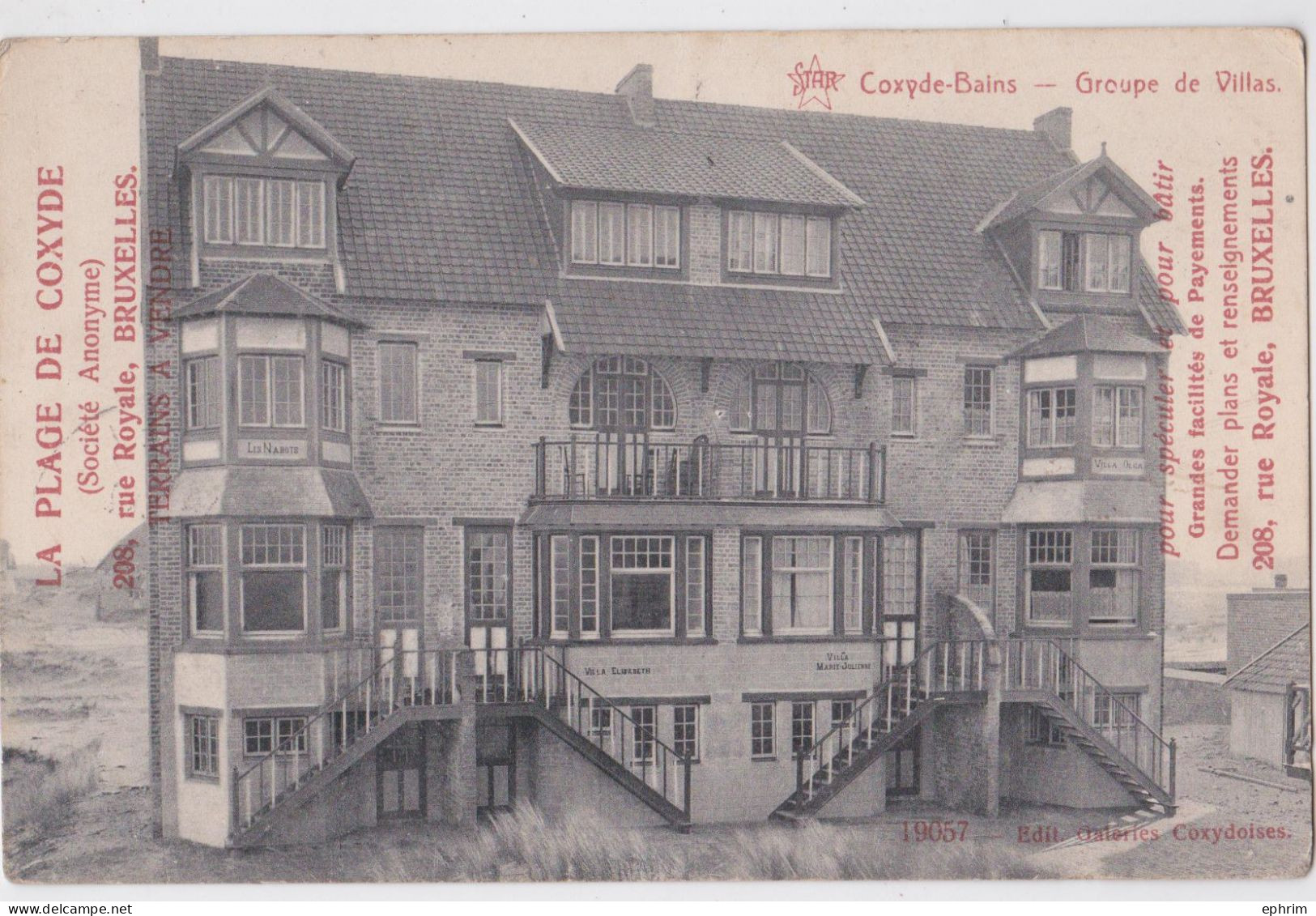 Koksijde Coxyde-Bains Groupe De Villas Galeries Coxydoises Envoi Militaire 29e Artillerie 41e Batterie 81e Division 1914 - Koksijde