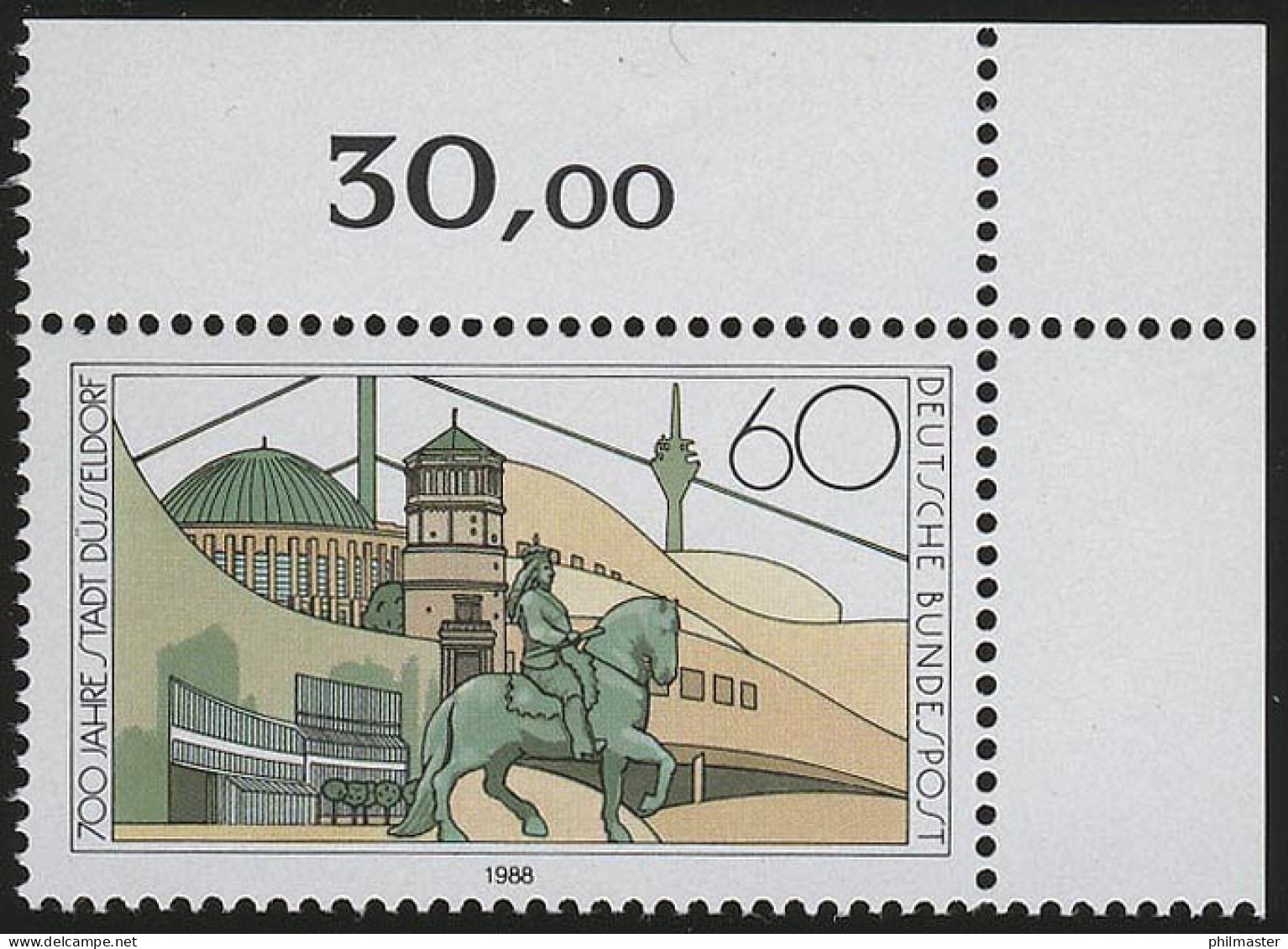 1369 Düsseldorf ** Ecke O.r. - Unused Stamps