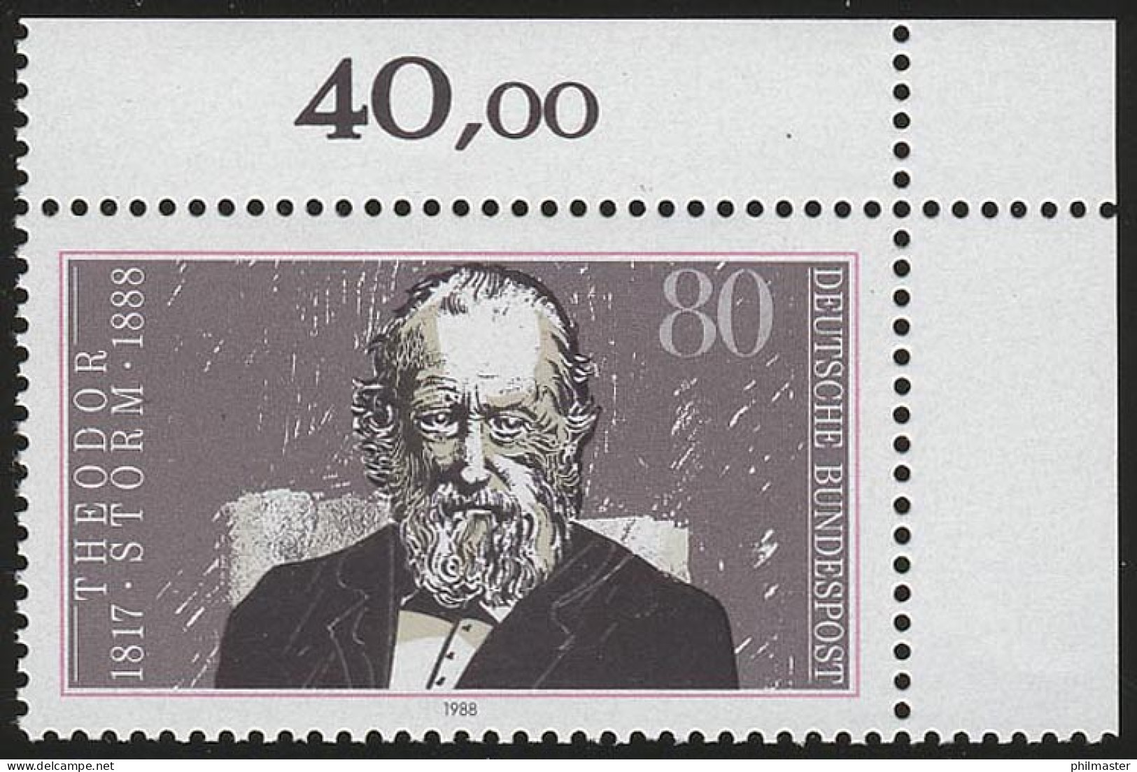 1371 Theodor Storm ** Ecke O.r. - Unused Stamps