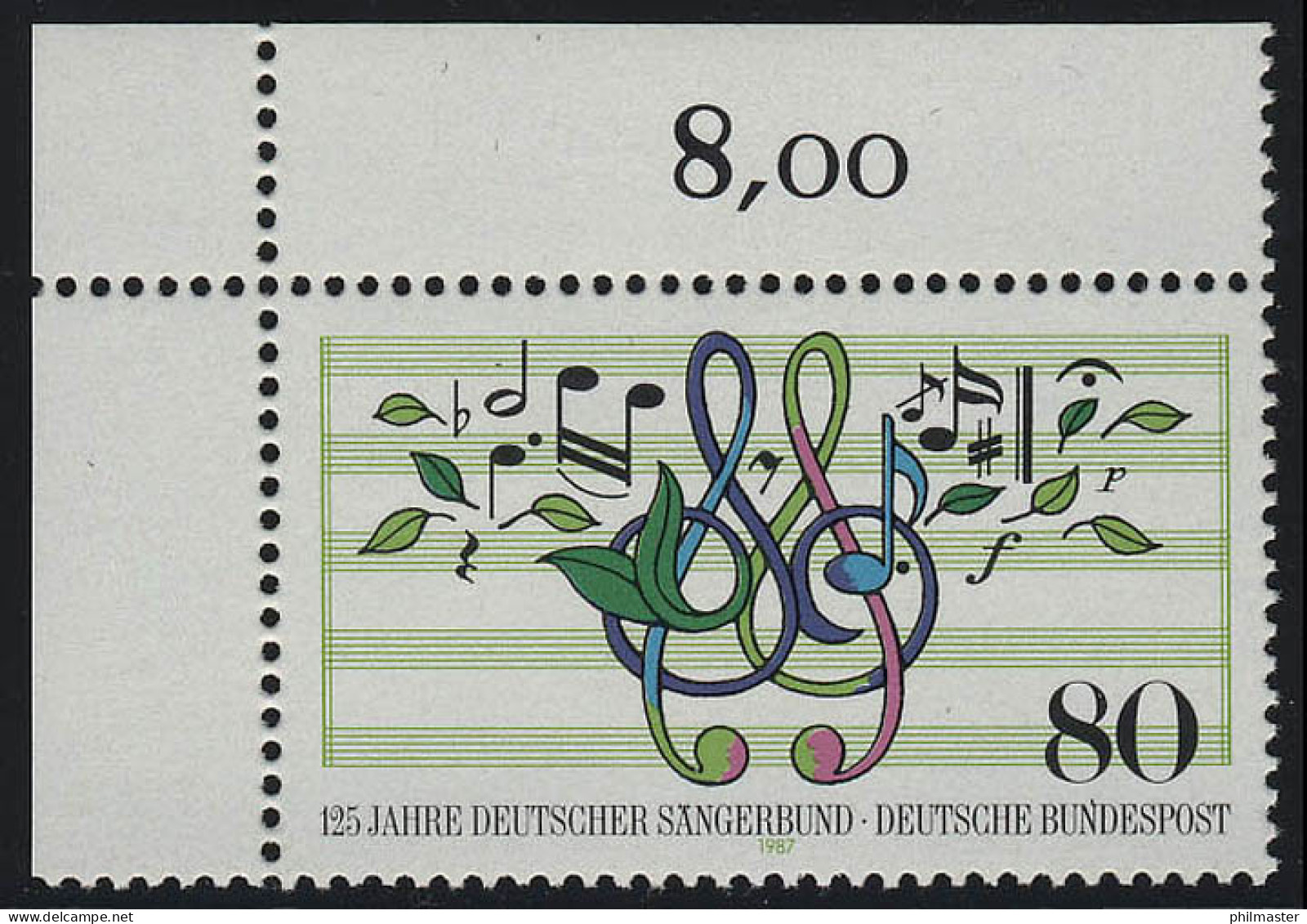 1319 Sängerbund ** Ecke O.l. - Unused Stamps