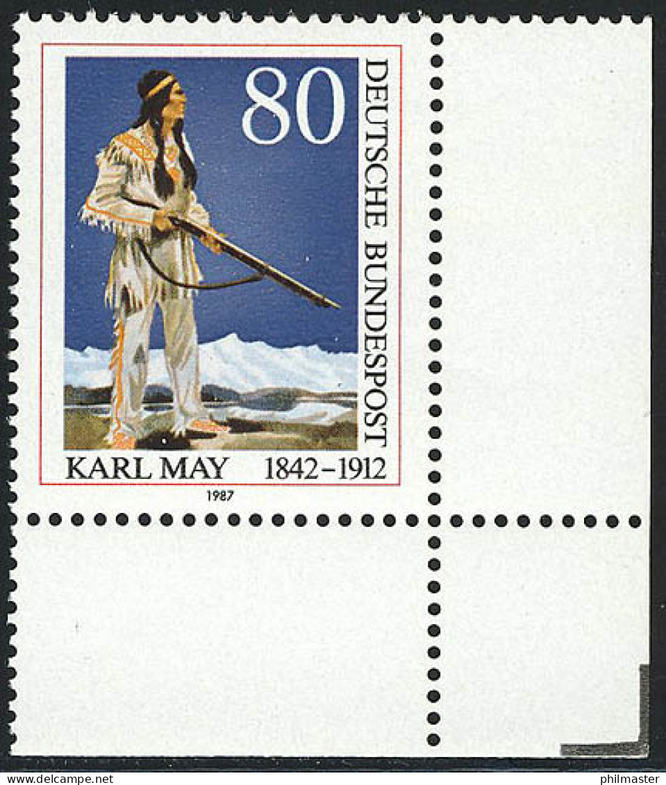 1314 Karl May ** Ecke U.r. - Unused Stamps