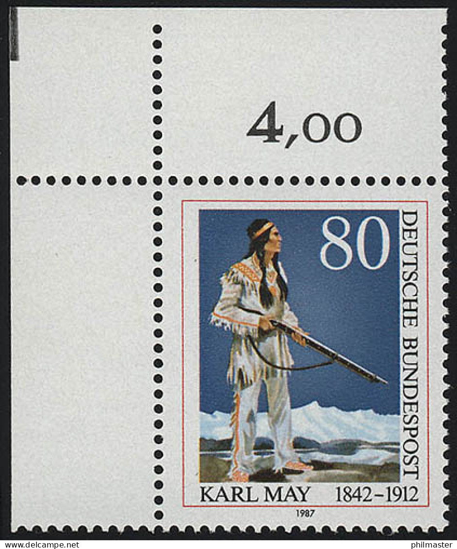 1314 Karl May ** Ecke O.l. - Unused Stamps