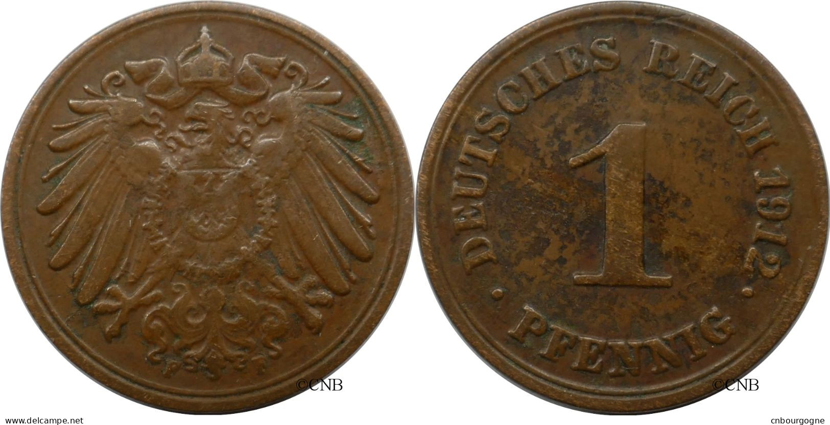 Allemagne - Empire - Guillaume II - 1 Pfennig 1912 F - TTB/XF45 - Mon6463 - 1 Pfennig