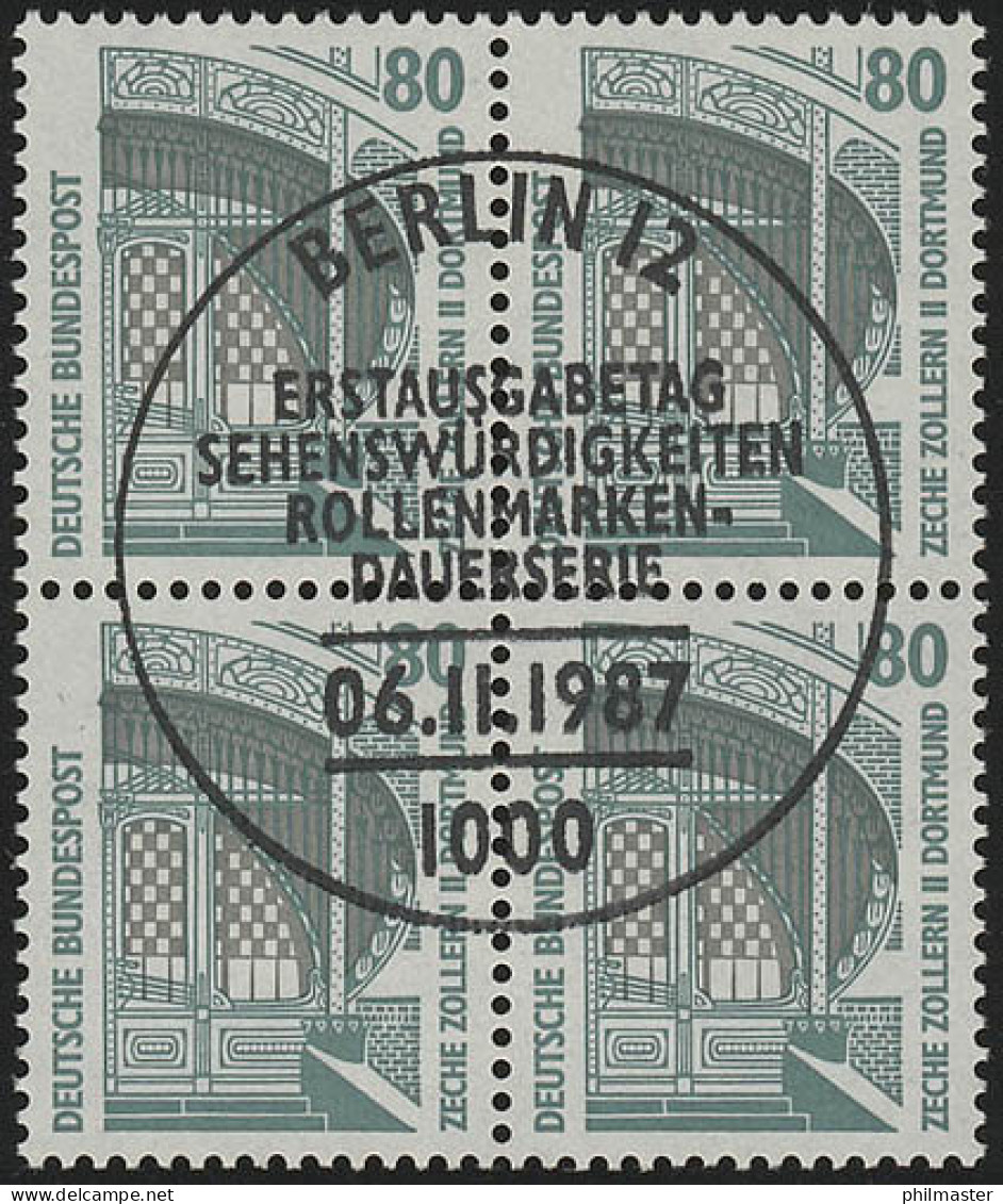 796 SWK 80 Pf Viererblock ESST Berlin - Used Stamps