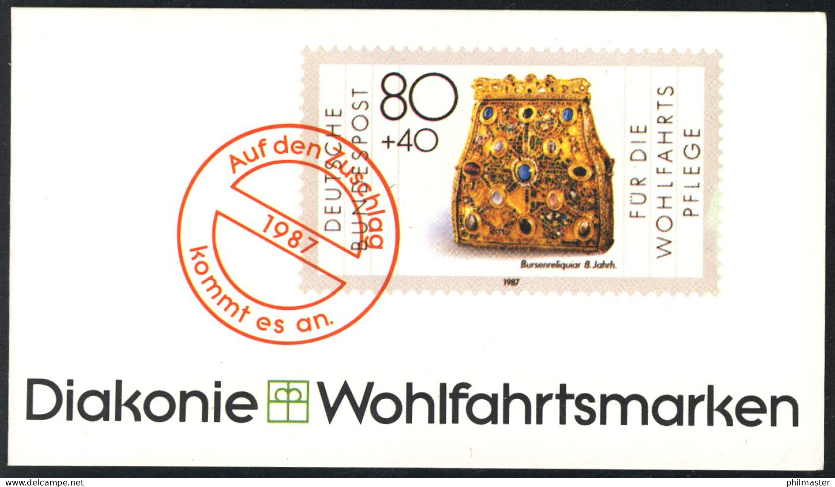 Diakonie/Wofa 1987 Gold & Silber Bursenreliquiar 80 Pf, 5x1336, ESSt Bonn - Autres & Non Classés