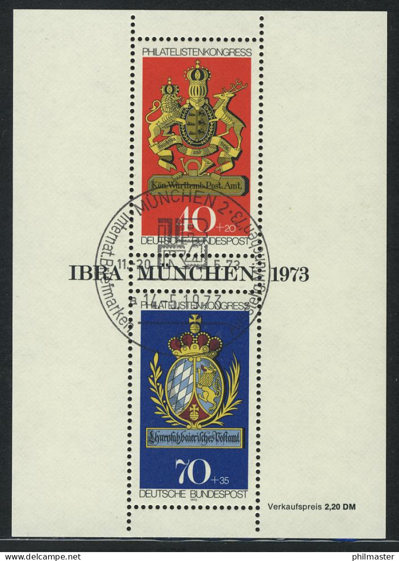 Block 9 IBRA 1973, SSt München IBRA-Symbol 14.5.73 - Oblitérés
