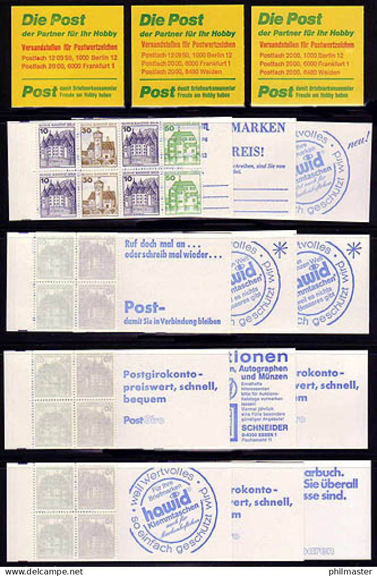 MH 11 A Bis 11 P - 15 Deckelvarianten, Set Postfrisch - Postzegelboekjes