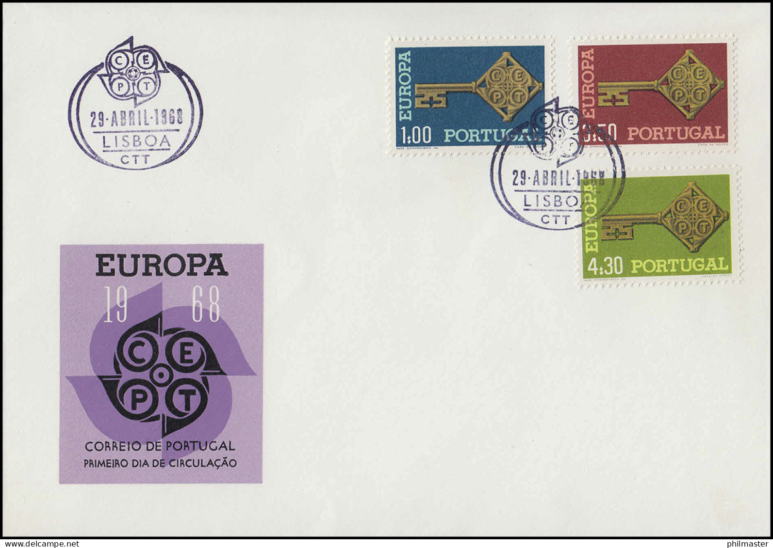 Portugal 1051-1053 EUROPA CEPT 1968: Satz Auf Schmuck-FDC ESSt Lissabon 29.4.68 - Otros & Sin Clasificación